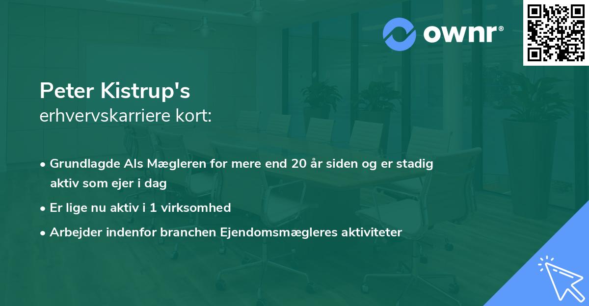 Peter Kistrup's erhvervskarriere kort