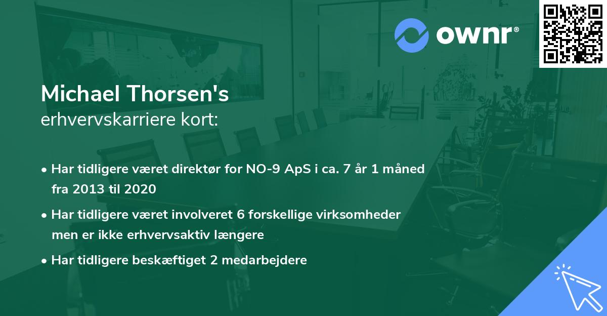 Michael Thorsen's erhvervskarriere kort