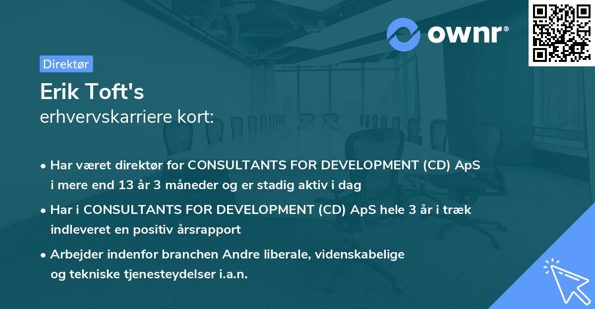 Erik Toft's erhvervskarriere kort