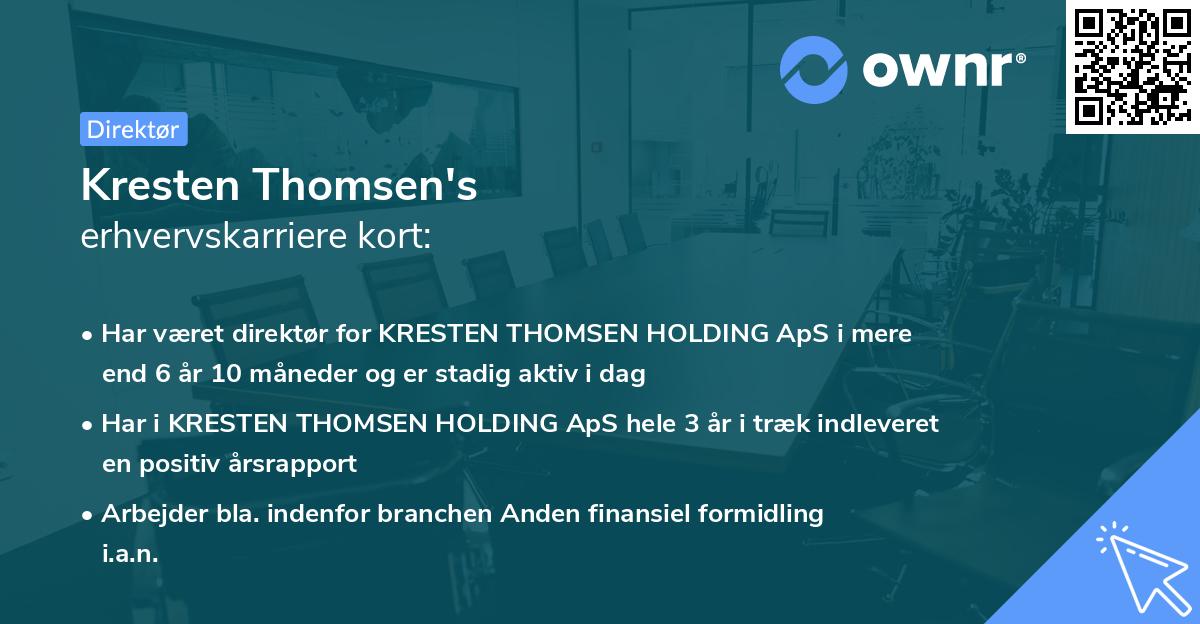 Kresten Thomsen's erhvervskarriere kort