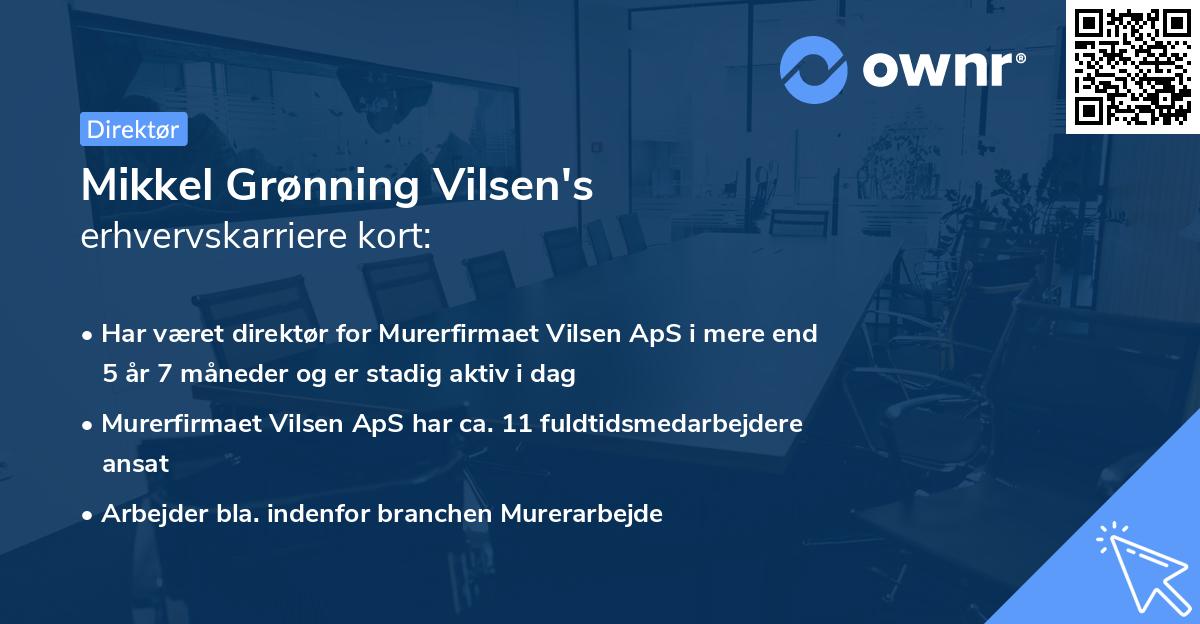 Mikkel Grønning Vilsen's erhvervskarriere kort