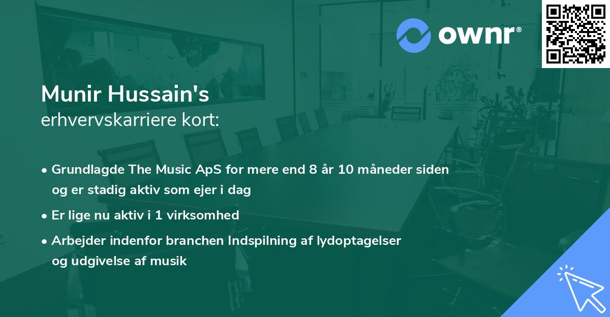 Munir Hussain's erhvervskarriere kort