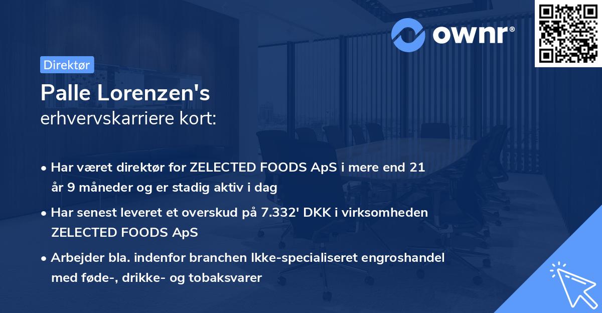 Palle Lorenzen's erhvervskarriere kort