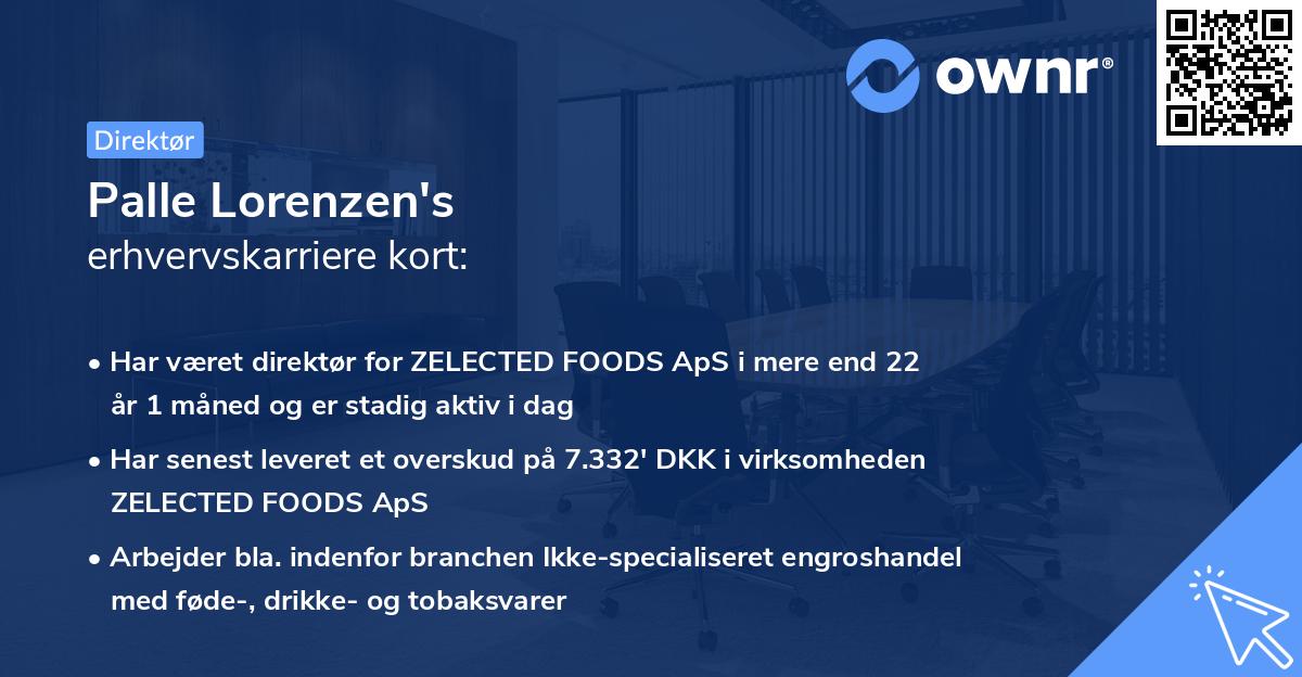 Palle Lorenzen's erhvervskarriere kort