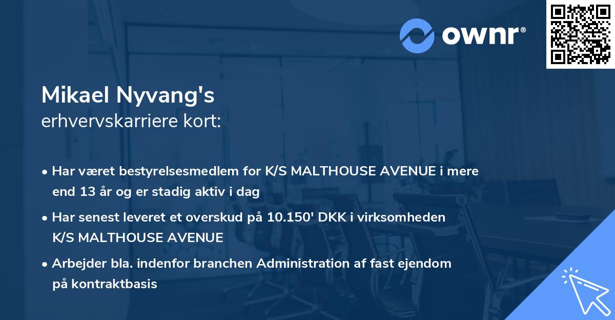 Mikael Nyvang's erhvervskarriere kort