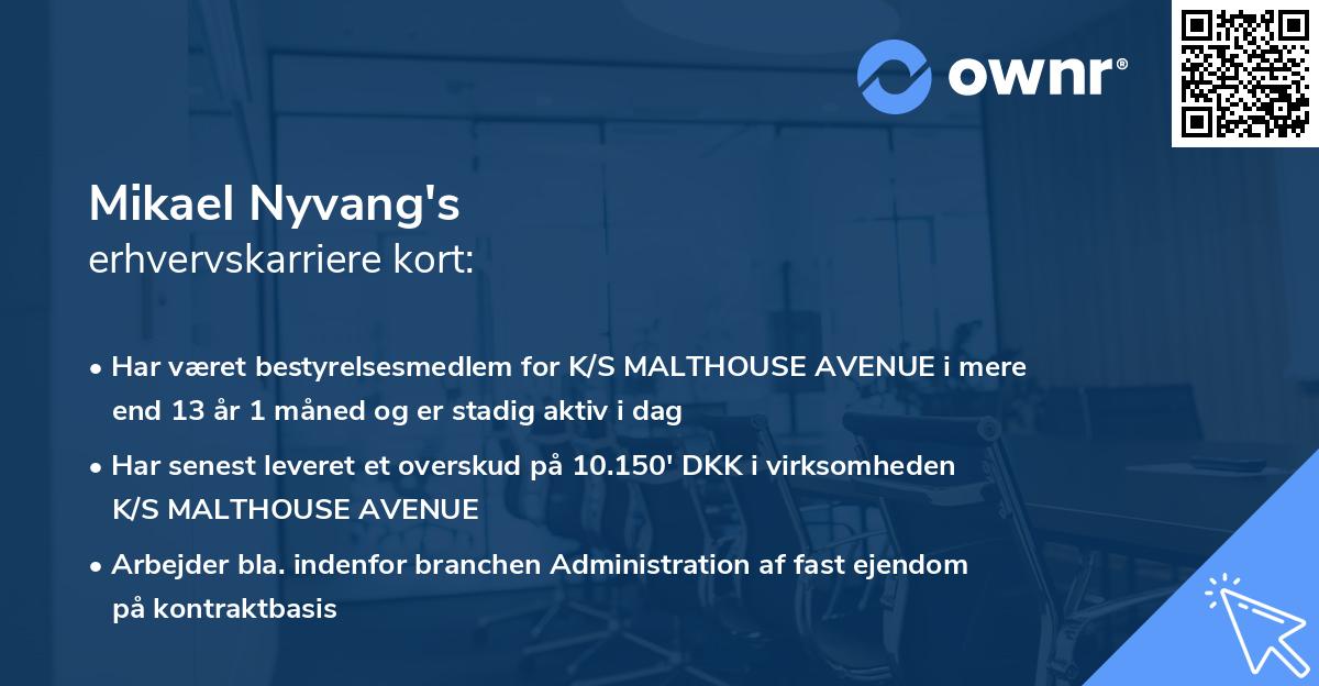 Mikael Nyvang's erhvervskarriere kort