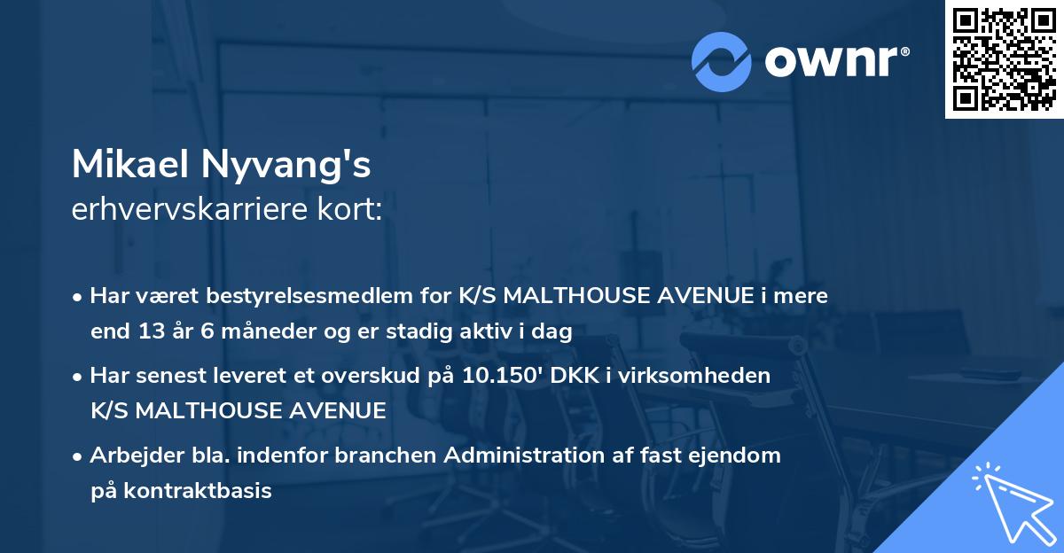 Mikael Nyvang's erhvervskarriere kort