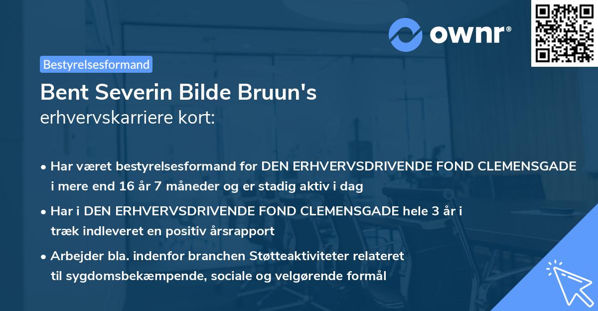 Bent Severin Bilde Bruun's erhvervskarriere kort