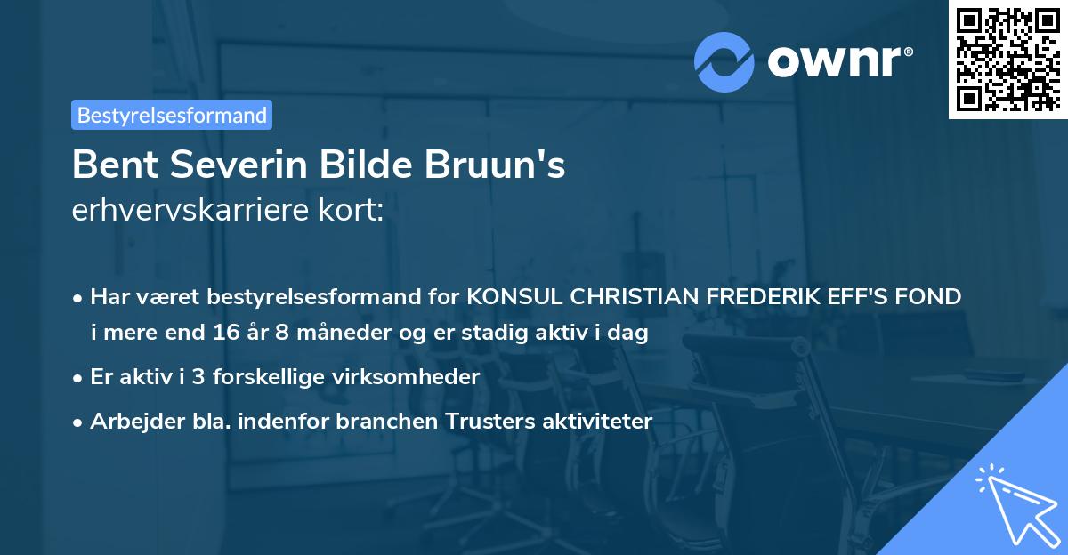 Bent Severin Bilde Bruun's erhvervskarriere kort