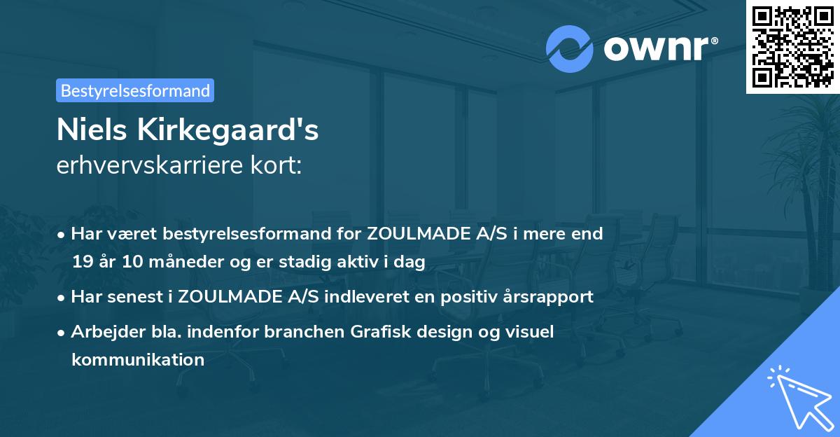 Niels Kirkegaard's erhvervskarriere kort