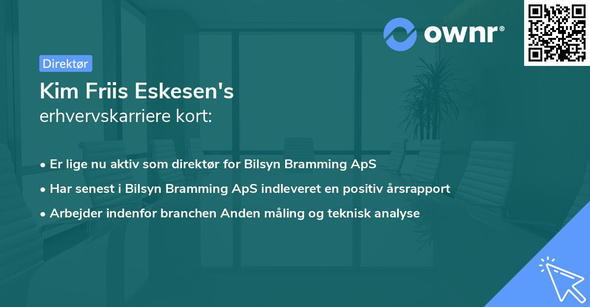 Kim Friis Eskesen's erhvervskarriere kort