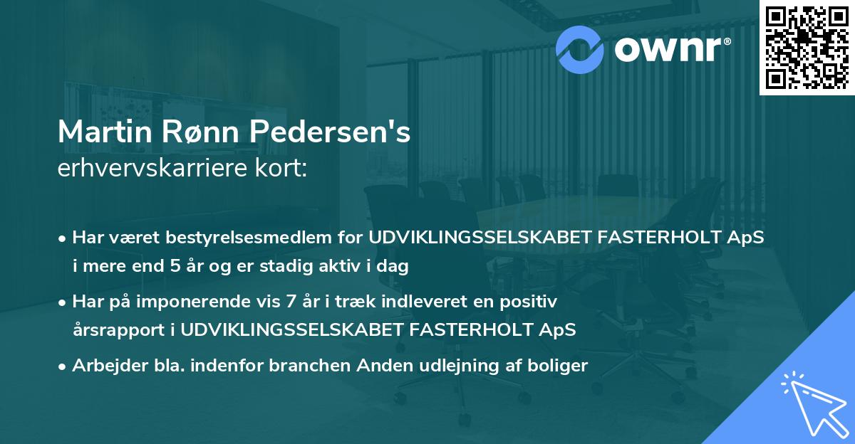 Martin Rønn Pedersen's erhvervskarriere kort