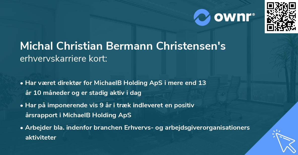Michal Christian Bermann Christensen's erhvervskarriere kort