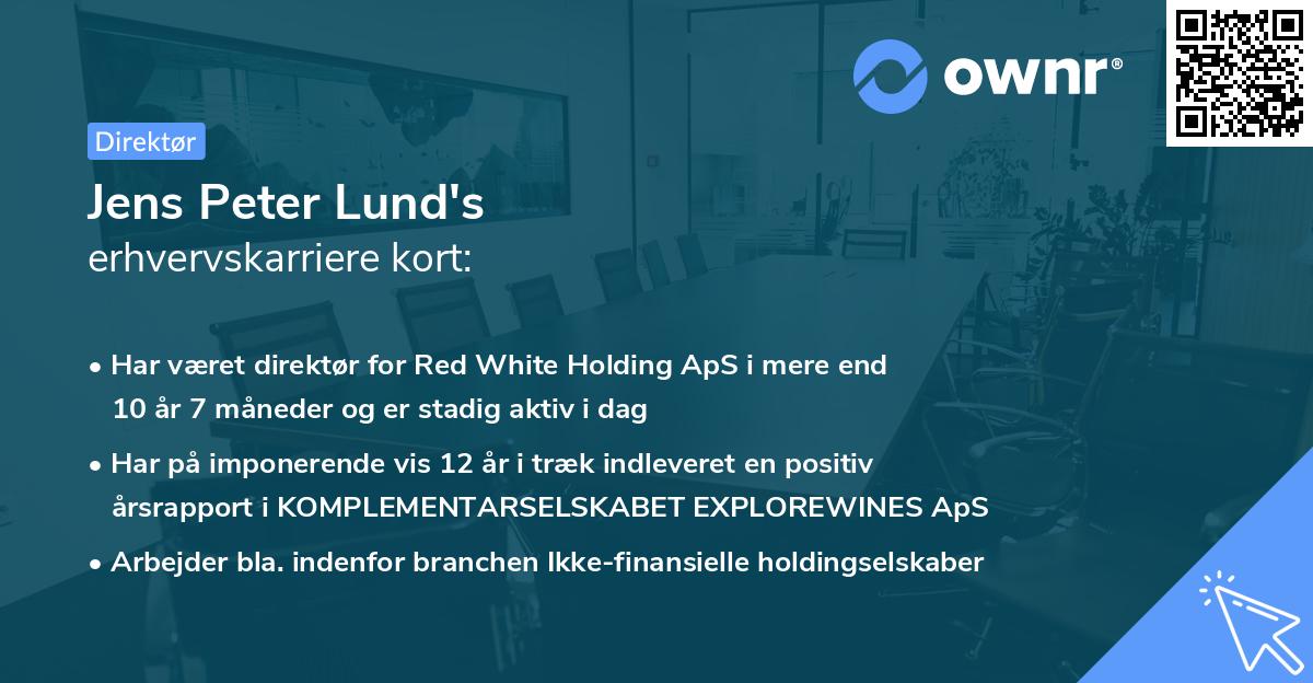 Jens Peter Lund's erhvervskarriere kort
