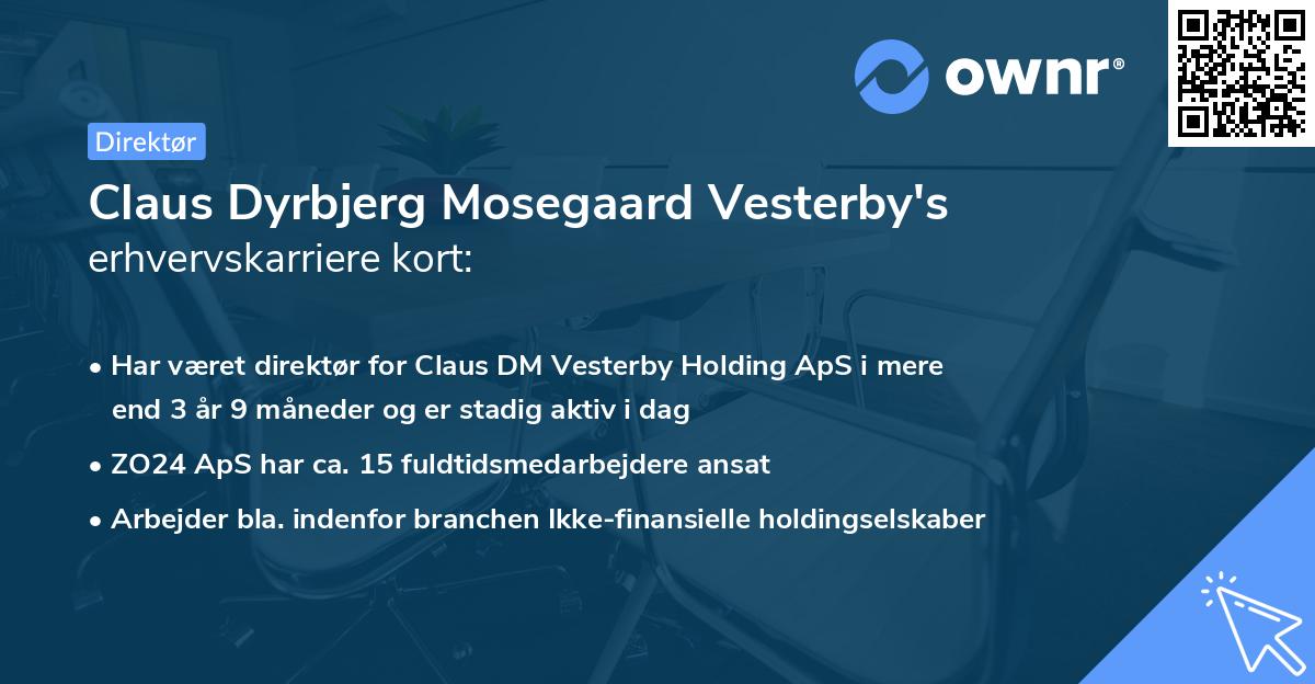 Claus Dyrbjerg Mosegaard Vesterby's erhvervskarriere kort