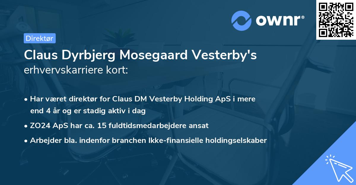 Claus Dyrbjerg Mosegaard Vesterby's erhvervskarriere kort