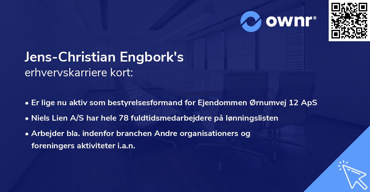 Jens-Christian Engbork's erhvervskarriere kort