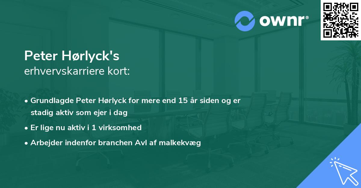 Peter Hørlyck's erhvervskarriere kort