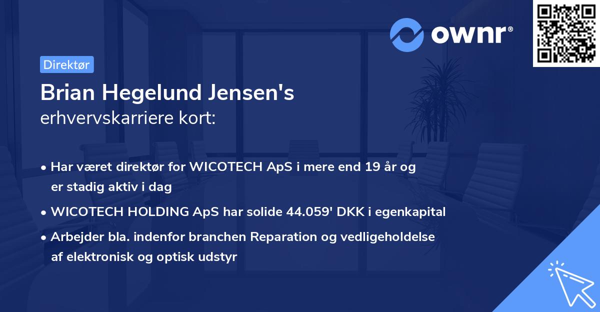 Brian Hegelund Jensen's erhvervskarriere kort