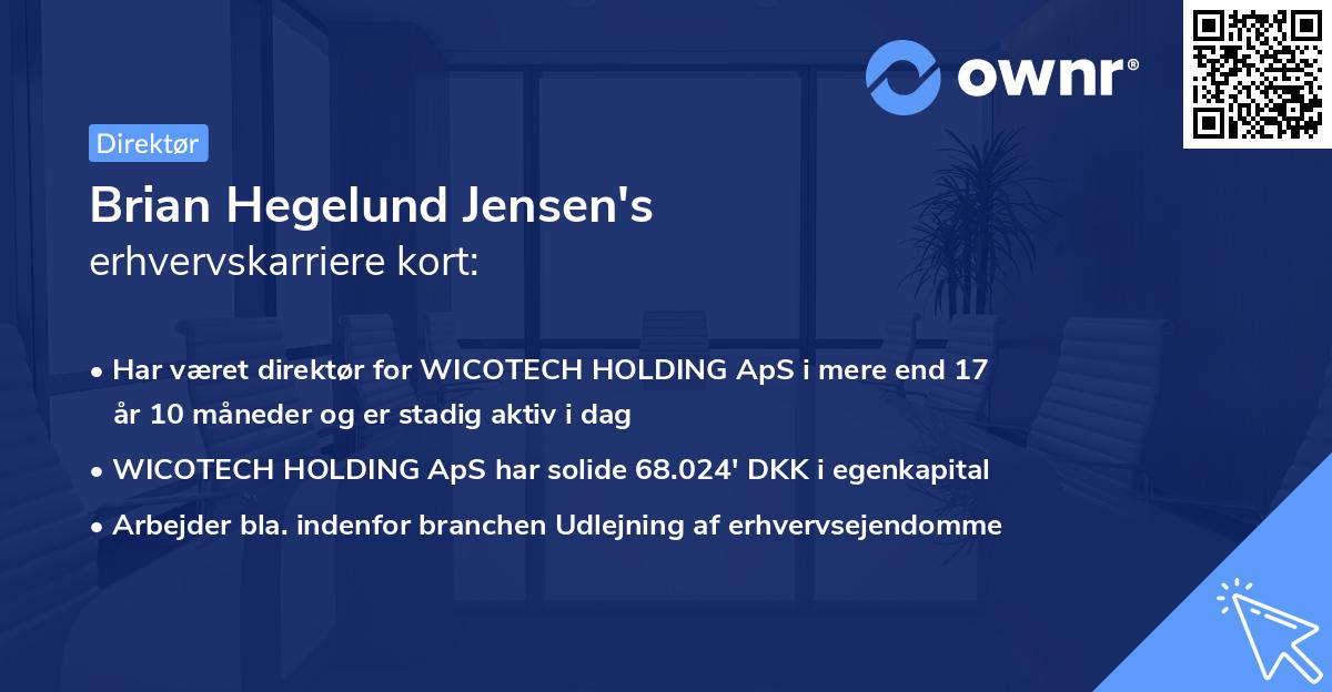 Brian Hegelund Jensen's erhvervskarriere kort