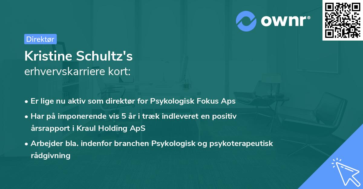 Kristine Schultz's erhvervskarriere kort