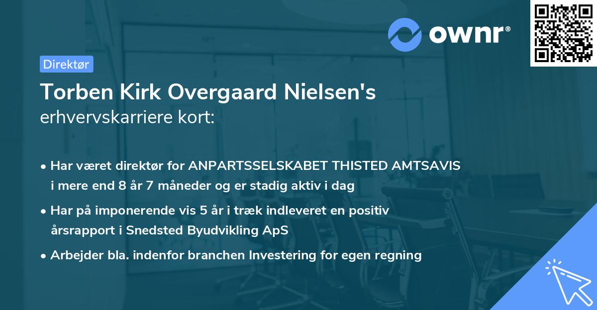Torben Kirk Overgaard Nielsen's erhvervskarriere kort