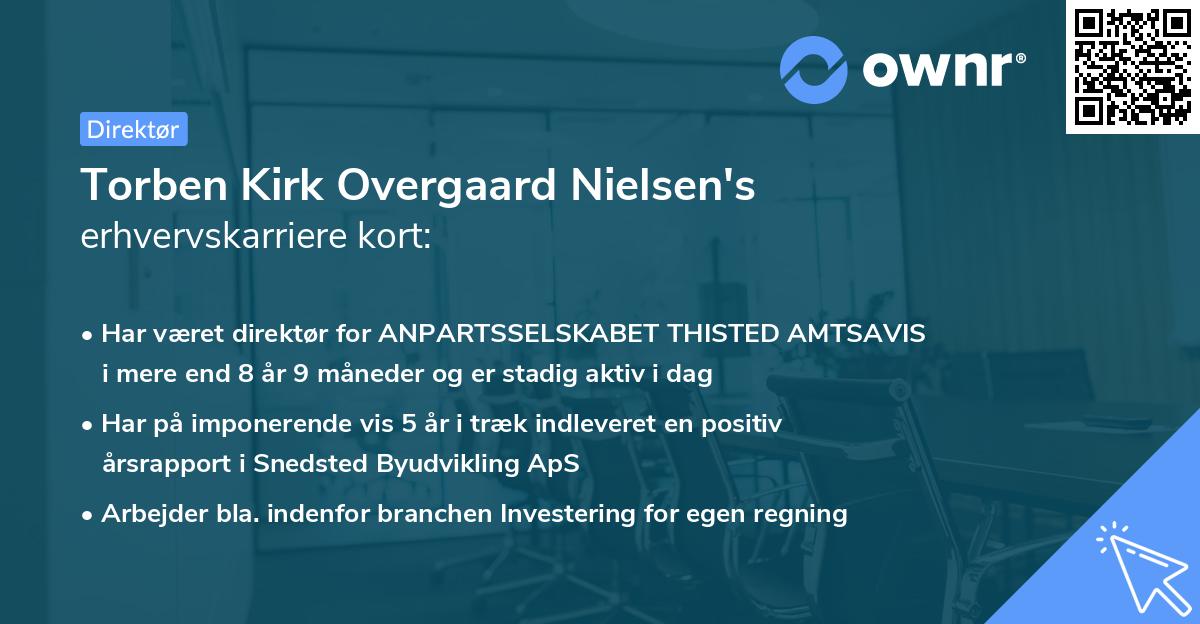 Torben Kirk Overgaard Nielsen's erhvervskarriere kort