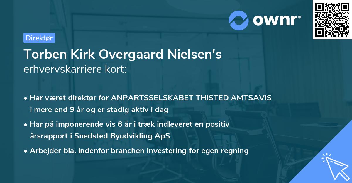 Torben Kirk Overgaard Nielsen's erhvervskarriere kort