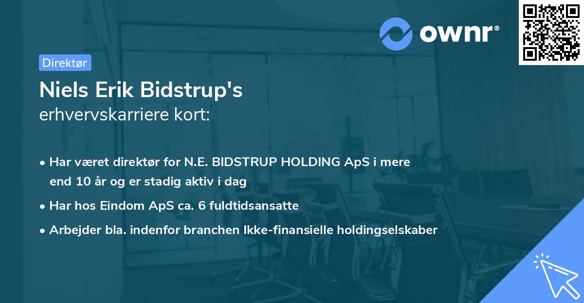 Niels Erik Bidstrup's erhvervskarriere kort
