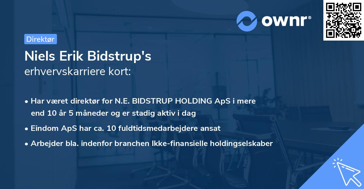 Niels Erik Bidstrup's erhvervskarriere kort