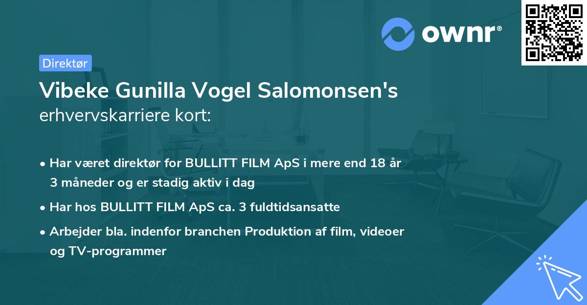 Vibeke Gunilla Vogel Salomonsen's erhvervskarriere kort