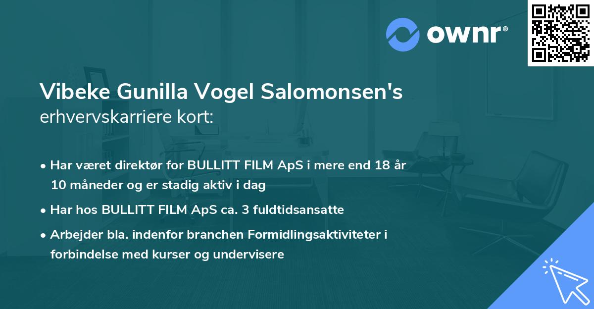 Vibeke Gunilla Vogel Salomonsen's erhvervskarriere kort