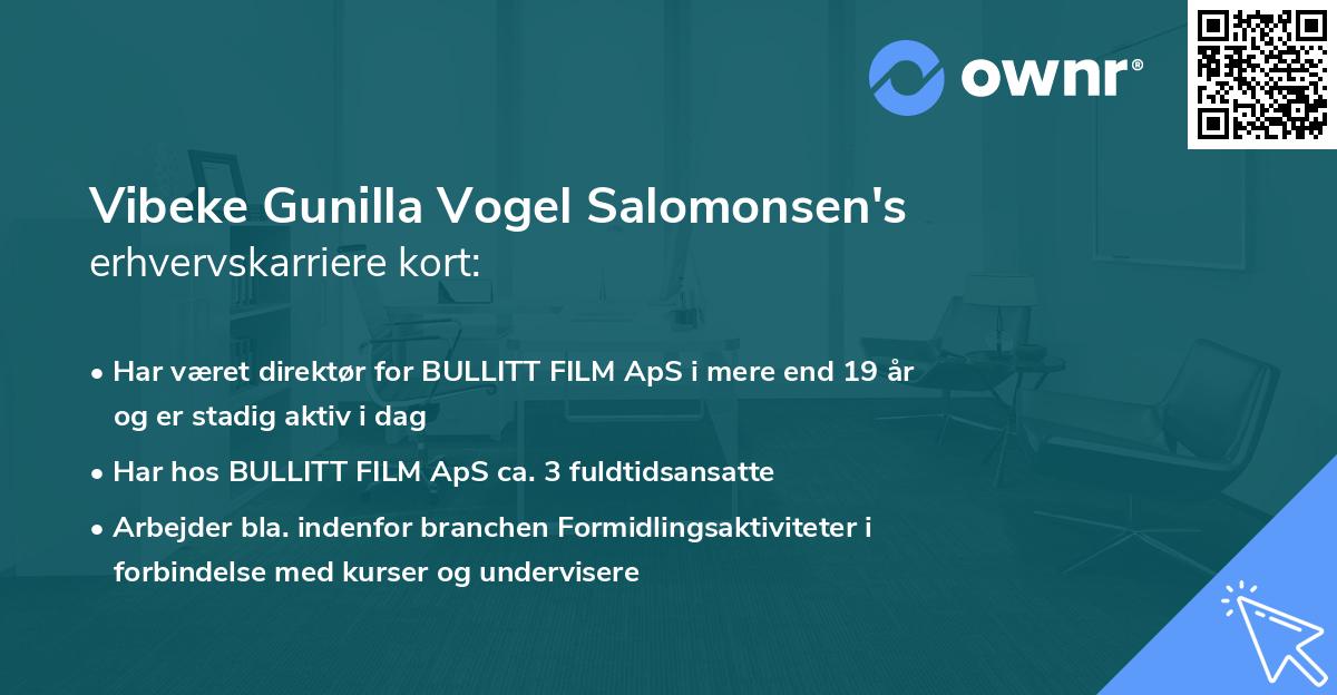 Vibeke Gunilla Vogel Salomonsen's erhvervskarriere kort