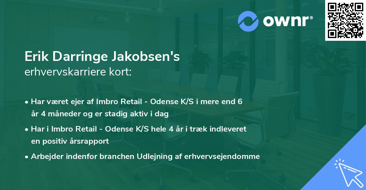 Erik Darringe Jakobsen's erhvervskarriere kort