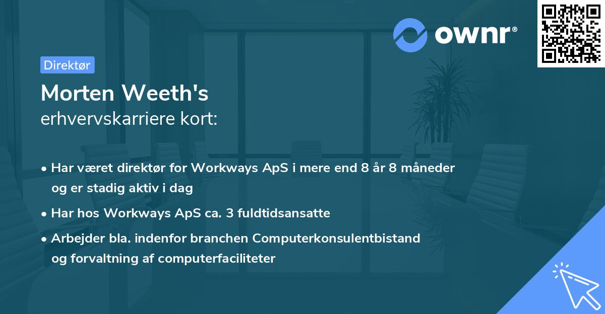 Morten Weeth's erhvervskarriere kort