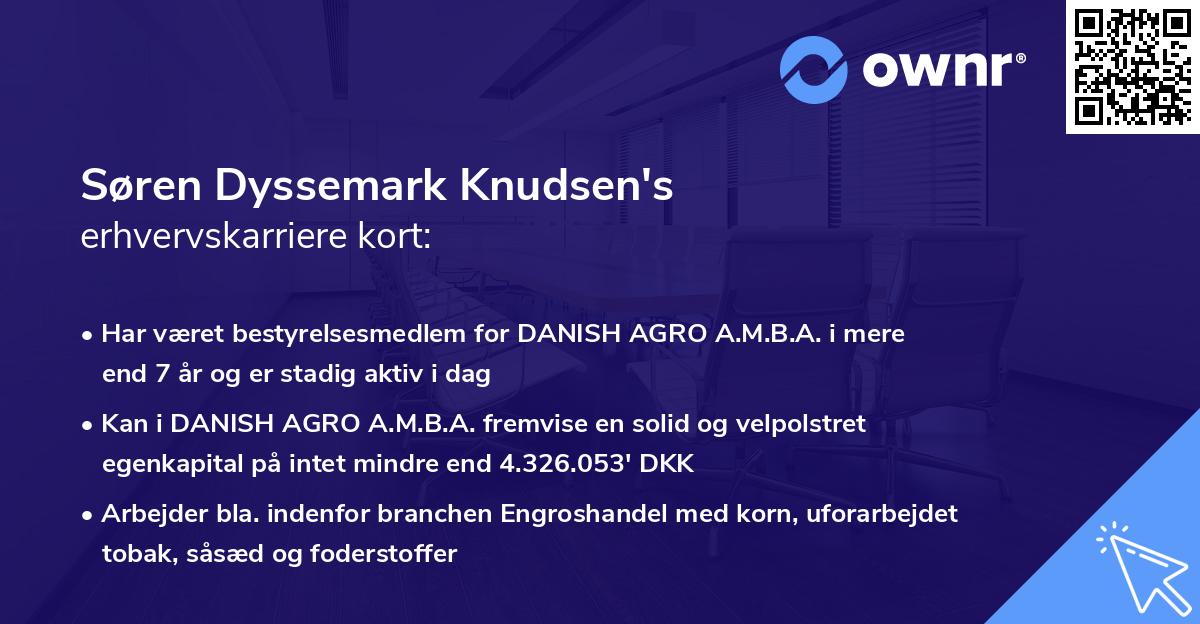 Søren Dyssemark Knudsen's erhvervskarriere kort