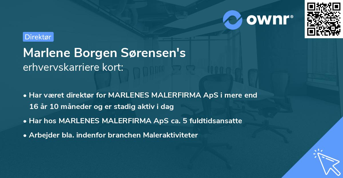 Marlene Borgen Sørensen's erhvervskarriere kort