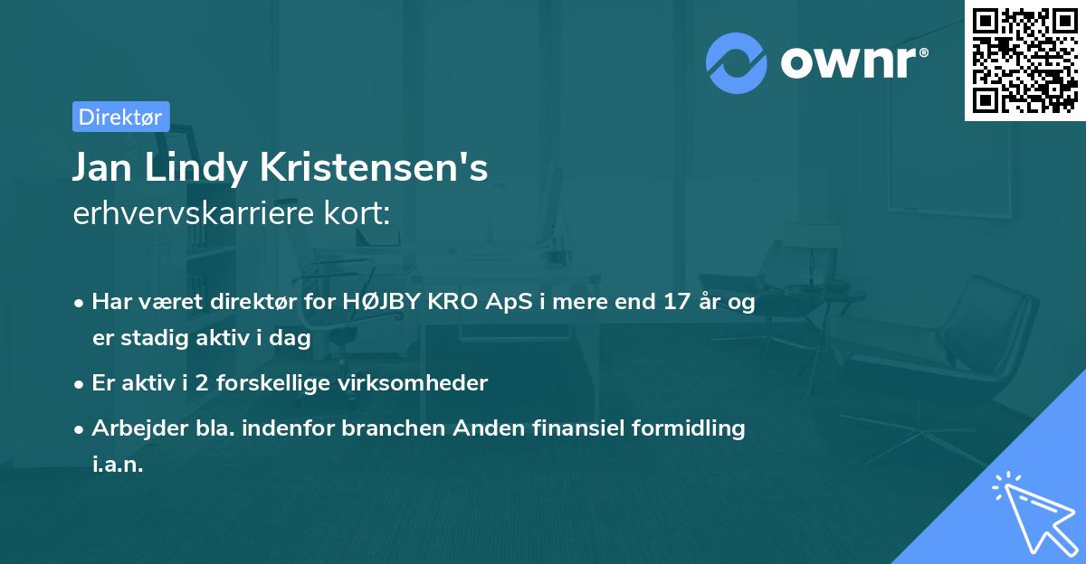 Jan Lindy Kristensen's erhvervskarriere kort