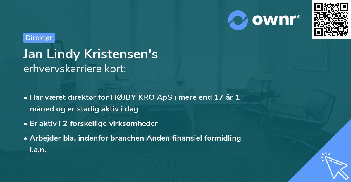 Jan Lindy Kristensen's erhvervskarriere kort