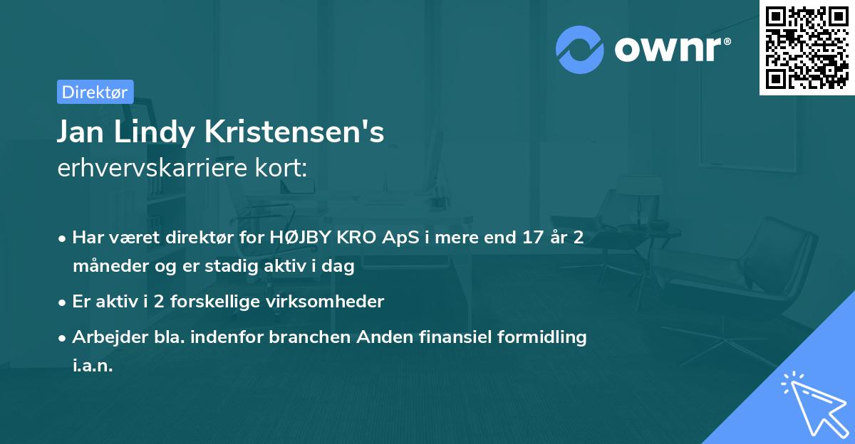 Jan Lindy Kristensen's erhvervskarriere kort
