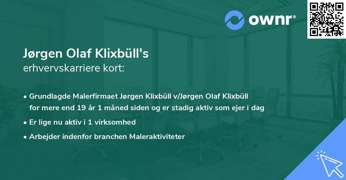 Jørgen Olaf Klixbüll's erhvervskarriere kort