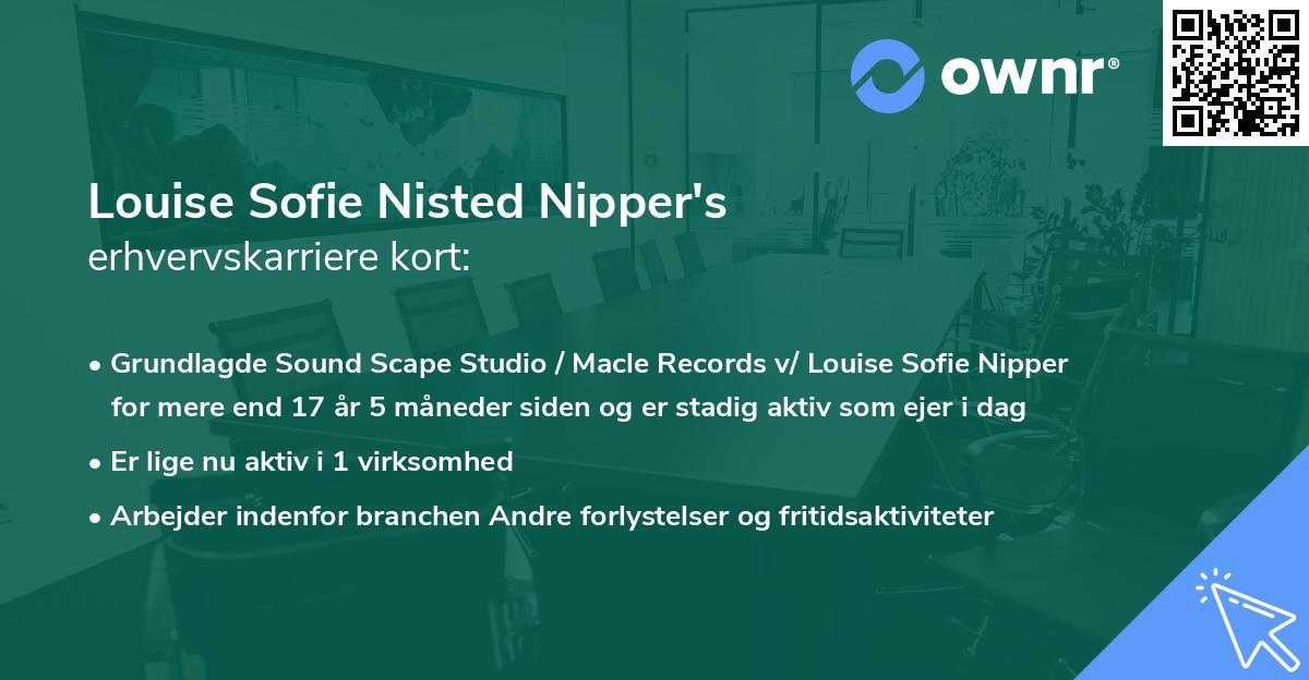 Louise Sofie Nisted Nipper's erhvervskarriere kort