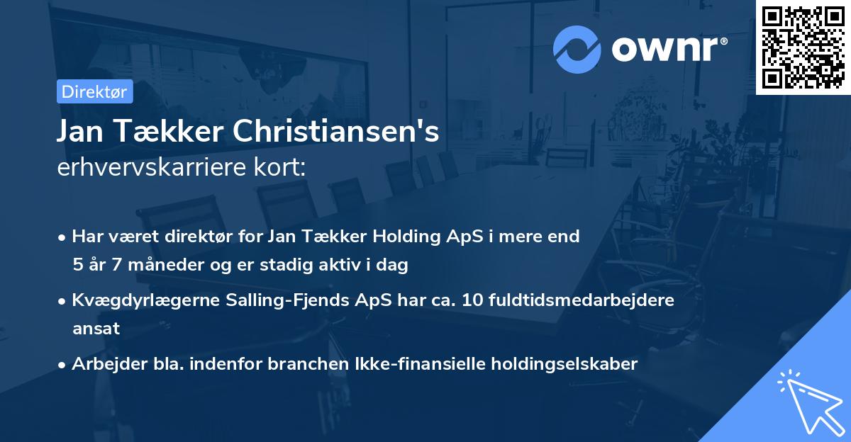 Jan Tækker Christiansen's erhvervskarriere kort