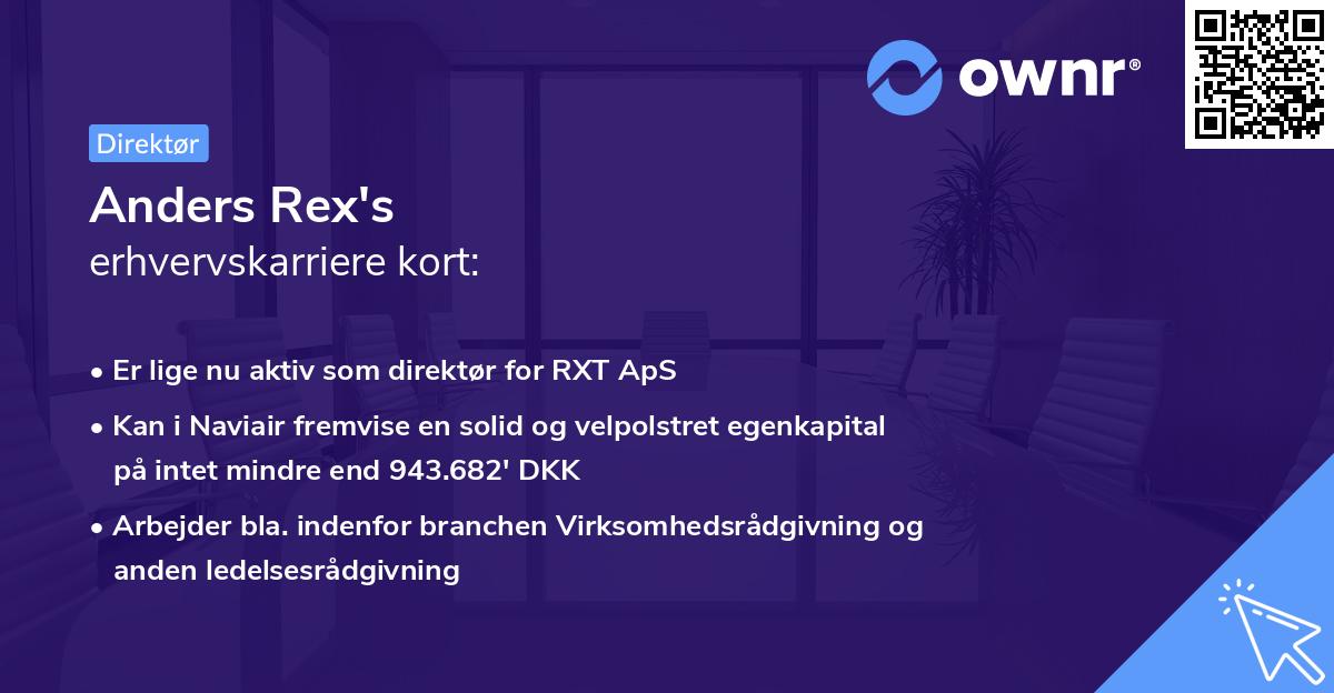 Anders Rex's erhvervskarriere kort