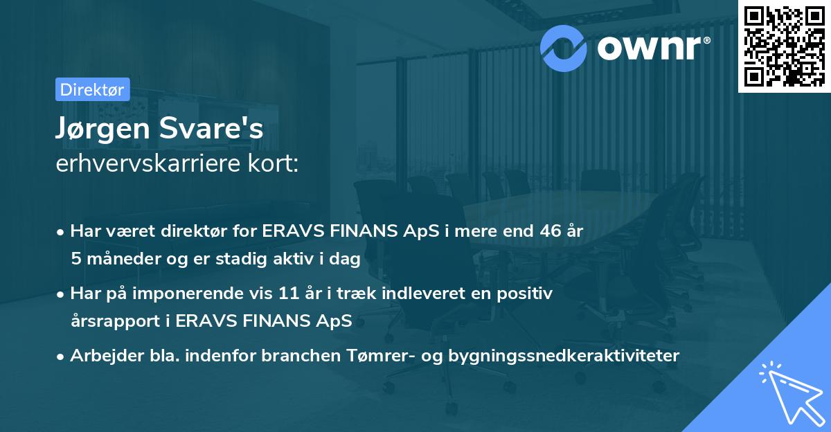 Jørgen Svare's erhvervskarriere kort