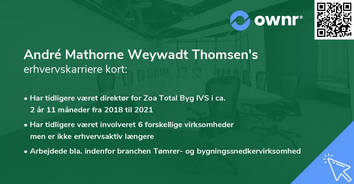 André Mathorne Weywadt Thomsen's erhvervskarriere kort