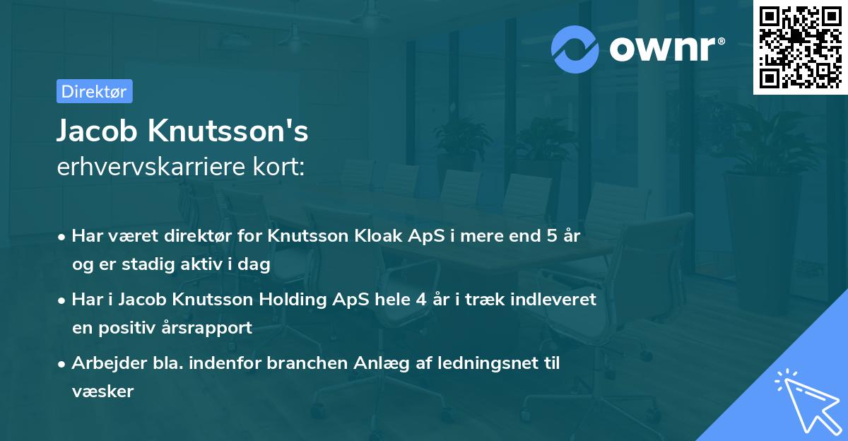 Jacob Knutsson's erhvervskarriere kort