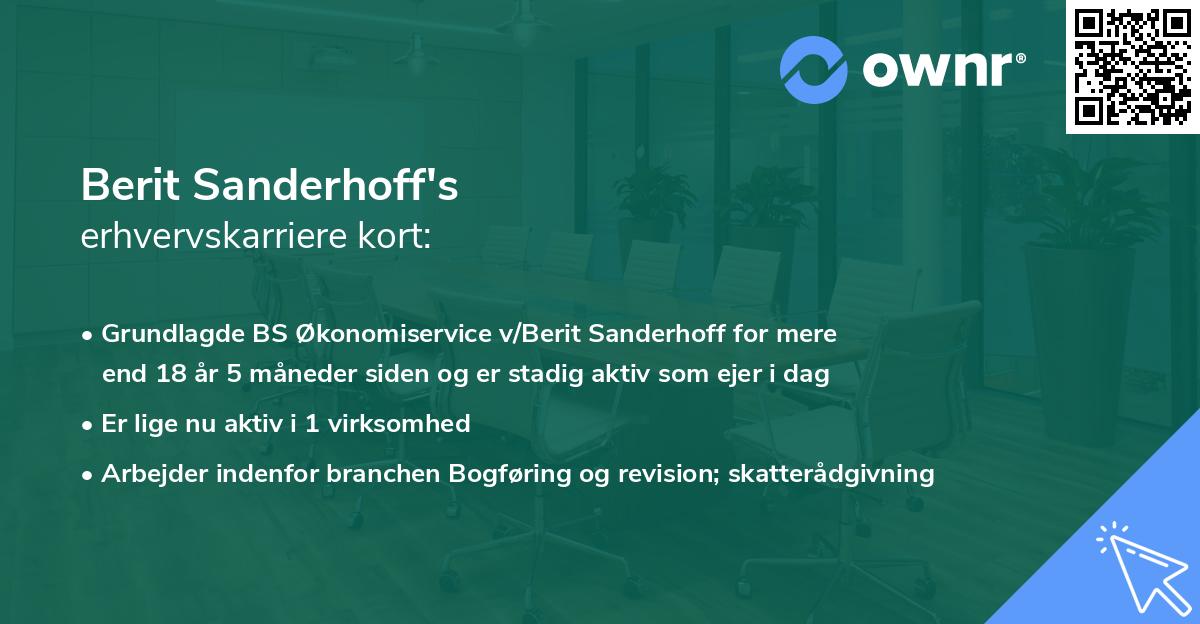Berit Sanderhoff's erhvervskarriere kort