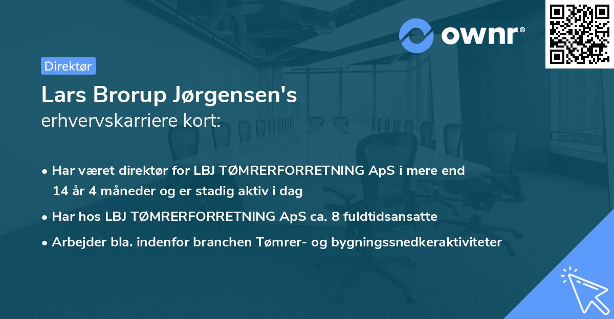 Lars Brorup Jørgensen's erhvervskarriere kort