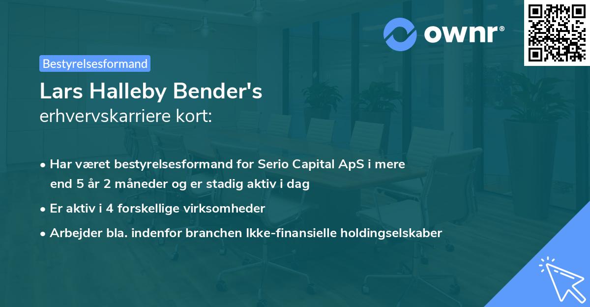 Lars Halleby Bender's erhvervskarriere kort